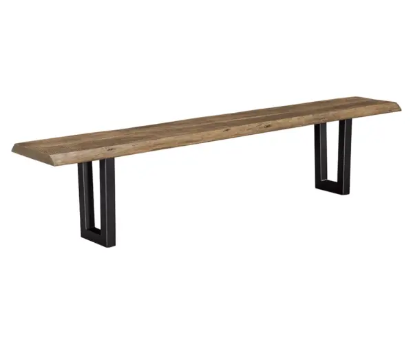 Live Edge Rough Sawn Bench with Lifestyle Base